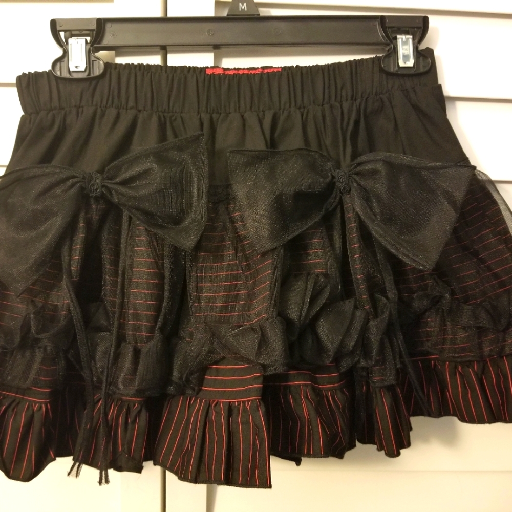 Tripp black & red striped mini skirt